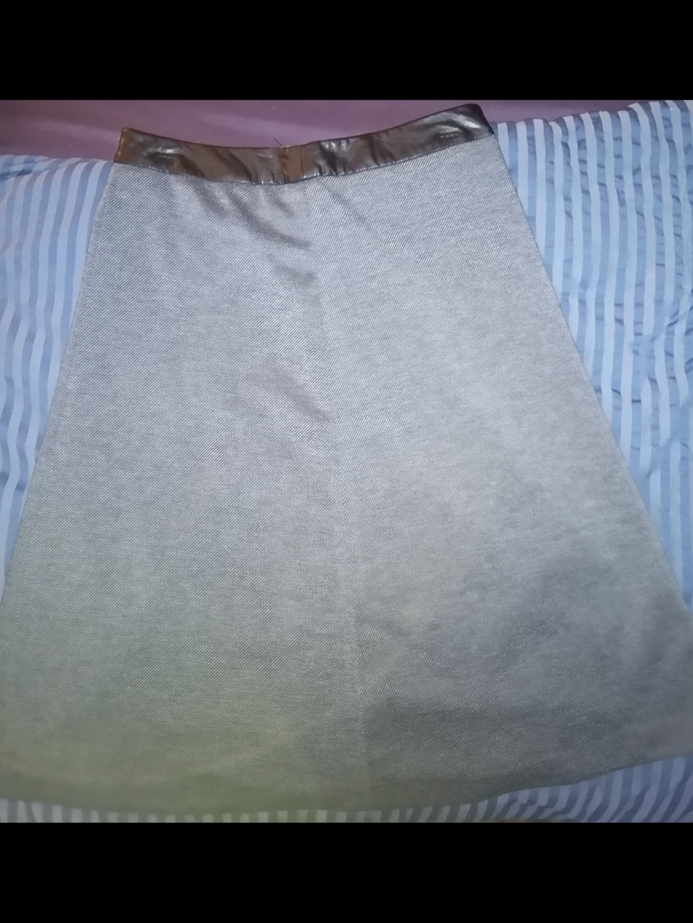 Jones New York Cream A-Line Skirt with Metallic Waistband